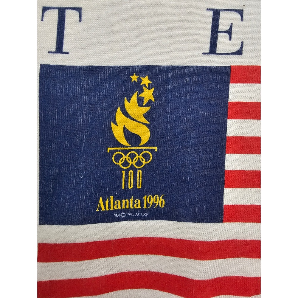 Vintage 1996 Atlanta Olympics Team America T-Shirt Hanes Beefy-T Kids Medium NWT - Picture 9 of 9